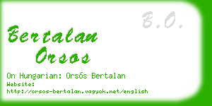 bertalan orsos business card