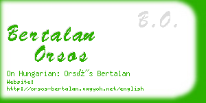 bertalan orsos business card